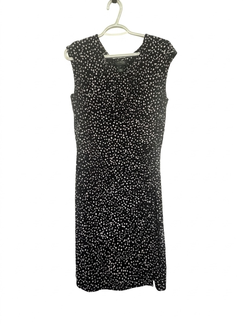 Lauren Ralph Lauren Sleeveless Ruched Faux-Wrap Sheath Dress SZ 12 EUC